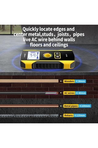 Butu Fnırsı Wd-01 Çok Fonksiyonlu Yük Taşıyan Duvar Tel Metal Dedektörü Koyu Çizgi Tarayıcı