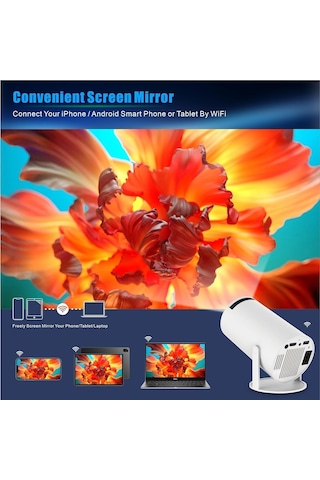 Cover Hy300 Mini Projeksiyon Wifi 6 Bt5.0, Android 11.0 İşletim