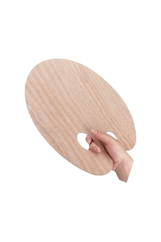 Büyük Boy Ahşap Boya Paleti - 30x40 Cm, Doğal Renk