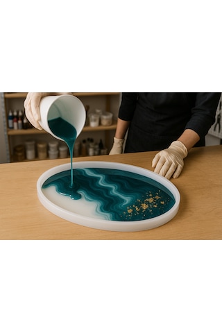 Glaresın Clear Epoxy Resın Ultra Şeffaf Hızlı Kuruyan 6 Kg Hobi Sanat Art Tepsi İnce Döküm Epoksi Reçine Kıt
