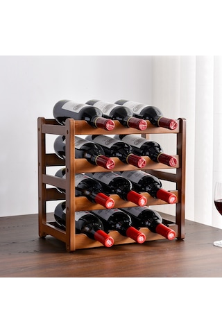 Yifomall Ahşap Masaüstü Şarap Rafı - Evde Kullanıma Uygun, 2 Katlı 8 Şaraplık, Minimalist Tarz, Konforlu Ve Dayanıklı