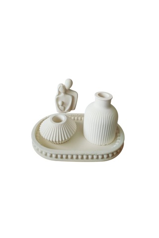 Nakkaş Home Dekoratif Mum Ve Tütsülük Obje - M4 Modeli Beyaz
