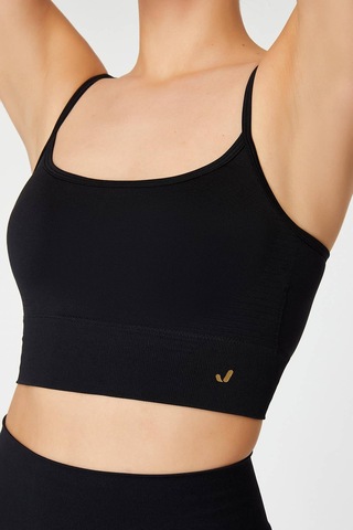 Jerf Vella İp Askılı Konfor Sport Bra Siyah