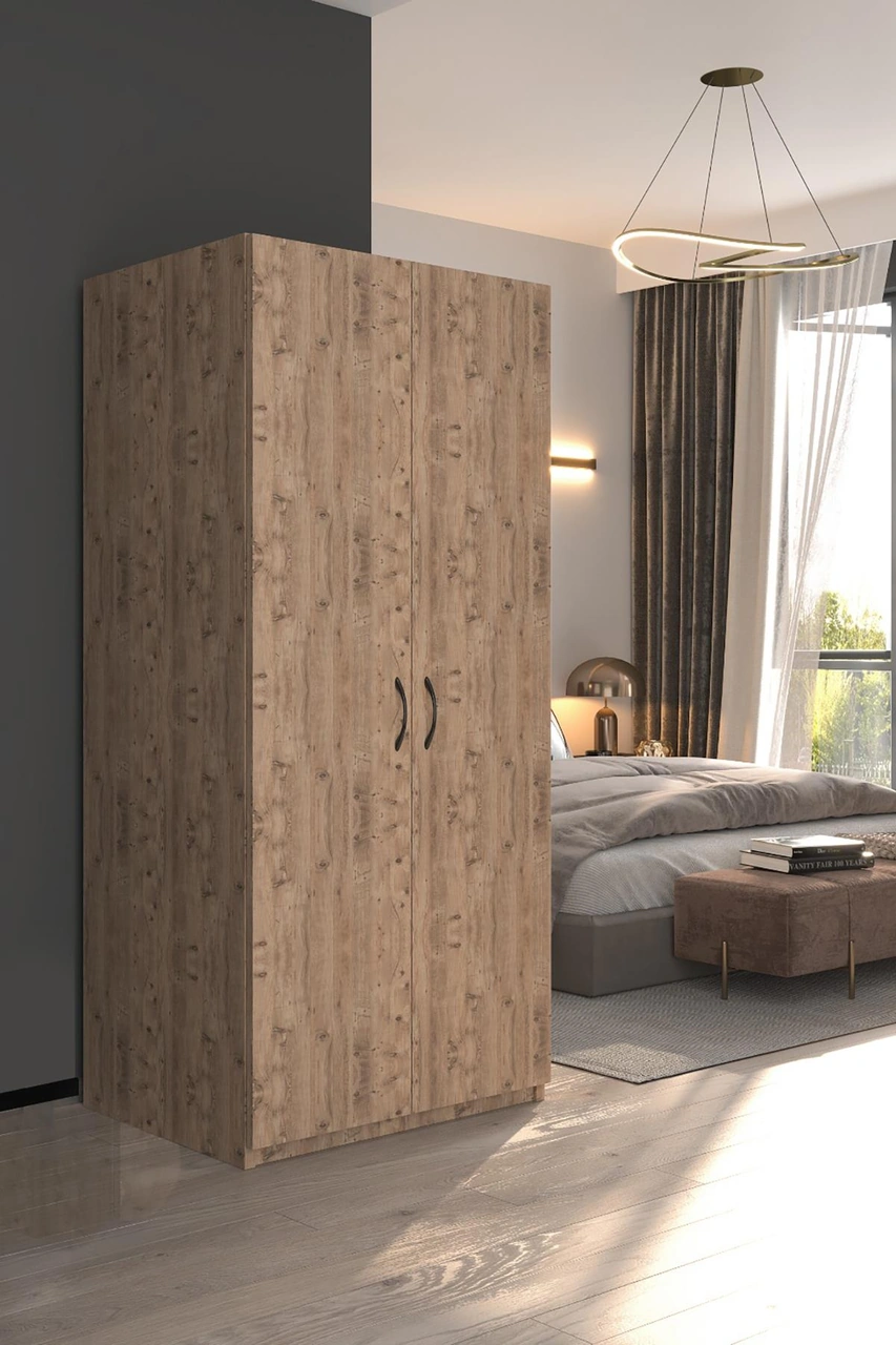 Frey 2 Kapaklı Elbise Dolabı-2 Kapılı Gardırop-atlantik Çam Atlantik Çam