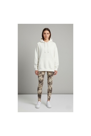 The Kadın Bol Kesim Sırttan Baskılı Oversize Hoody Sweatshirt - Modal Kışlık Kapüşonlu Krem