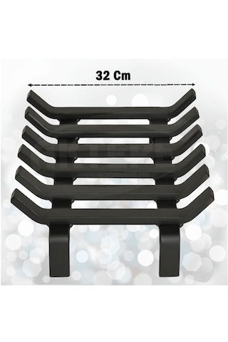 36 Cm X 32 Cm 6 Çubuklu Ekstra Şömine Izgarası Dar Gözlü Izgara