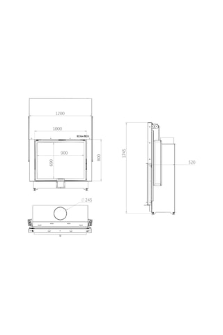 Echa Tech Asansörlü Çelik Şömine Haznesi Düz 100 X 80 D
