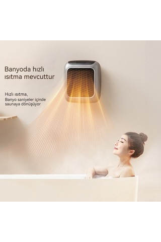 Ikkb Yeni Model Ev Ofis Mini Akıllı Sabit Sıcaklık Duvara Monte Kare Uzaktan Kumandalı Sıcak Hava Isıtıcı Mavi