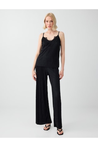 Jimmy Key Jimmy Key Siyah Bol Paça Pliseli Örme Pantolon 6sw187379900