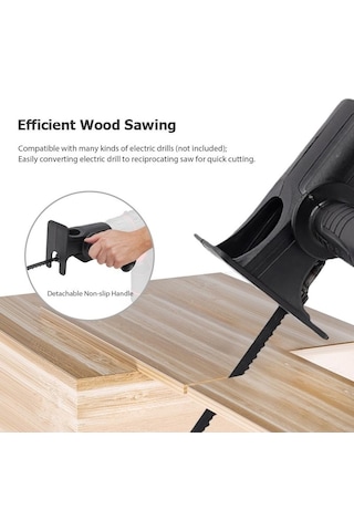 Diğer 3 Değiştirilebilir Testere Bıçağı İle Elektrikli Matkap Adaptörü Tilki Kuyruğu Testere Modifiye Aleti