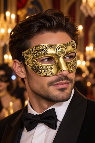 Erkek Gold Venedik Balo Maskesi Halloween Parti Maskesi Cadılar Bayramı Davet Kostüm Aksesuarı Diğer