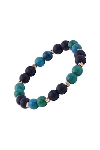 Oniks ve Firuze Taşlı Dorika Detaylı Bileklik