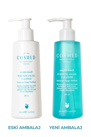 Cosmed Complete Benefit Purifying Facial Cleanser – Yağlı/Akne Eğilimli Ciltler İçin Jel 200 ml