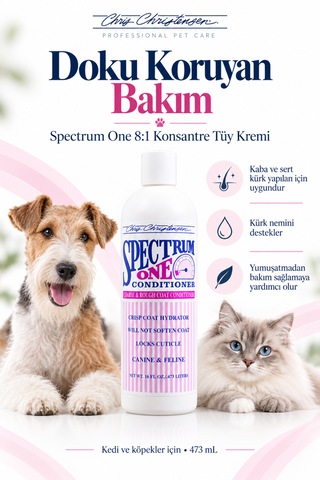 Chris Christensen Sp One 8:1 Konsantre Kaba Ve Yıpranmış Kürkler İçin Kedi Köpek Tüy Kremi 473 Ml
