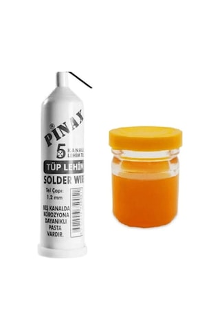 Lehimteli Kaliteli Elektronik Havya Uyumlu Takım Tüp Lehim Teli 25 Gr 12mm + Lehim Pastası 40gr