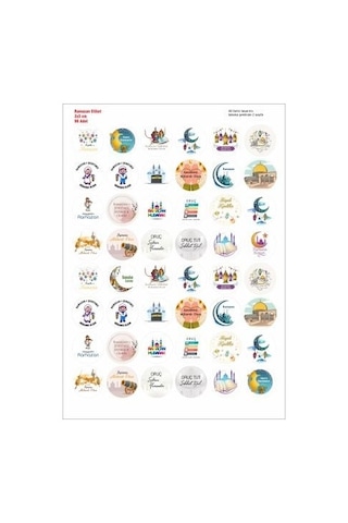 Hsn Ramazan Ayı Dini Temalı Figür Etiket 3x3 Cm 96 Adet