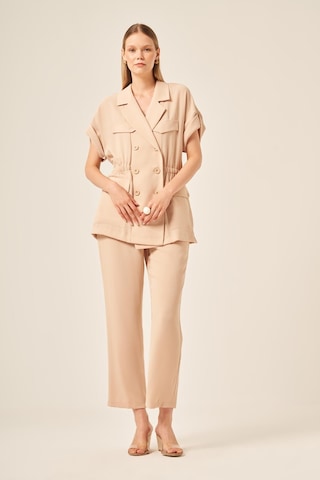 Ftz Women Kadın Crep Pantolonlu Takım Beige 31173 Beige