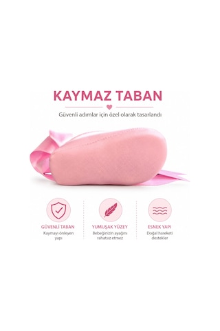 Baby Shez Kız Bebek Ayakkabısı Yumuşak Kaymaz Taban Rahat Babet Patik Özel Gün Pembe