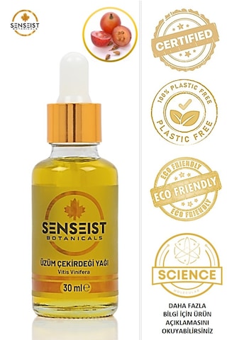Senseist Botanicals Üzüm Çekirdeği Yağı 30ml %100 Saf Sertifikalı