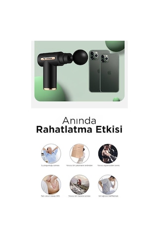 Torima Bx-720 Siyah Darbeli Titreşimli Şarjlı Sporcu Masaj Tabancası Masaj Aleti Kas Egzersiz Aleti Siyah