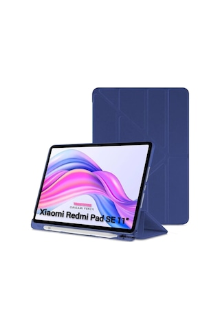 Xiaomi Redmi Pad Se 11 Inç Tablet Uyumlu Kılıf Katlanır Kalemlikli Standlı Uyku Modlu Akıllı Kapak Kılıf