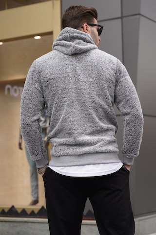 Madmext Madmext Kapşonlu Peluş Sweatshirt Gri 4390-gri Gri