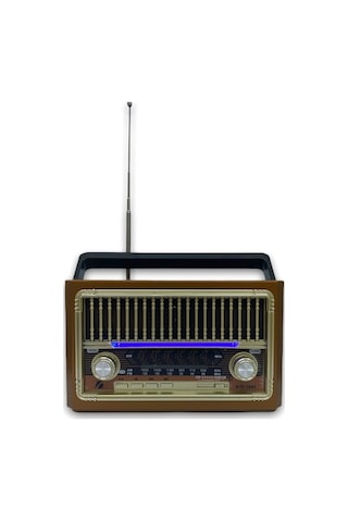 Ktf-1655 Nostalji Radyo Bluetooth Hoparlör El Feneri Usb Şarjlı