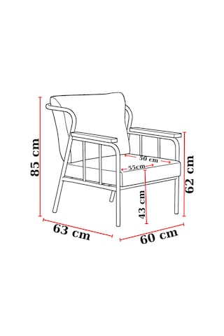 Paris Metal İskeletli Mavi Keten Dokulu Balkon Bahçe Berjeri 2 Li Set Beyaz Gövde Modern Tekli Koltuk