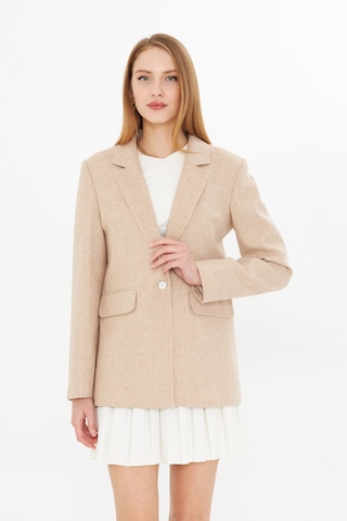 Simli Blazer Ceket Bej