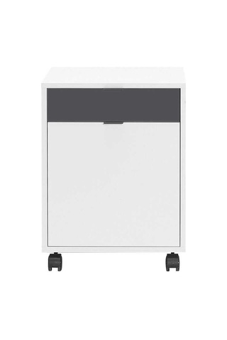 Vera Çekmeceli Kapaklı Komodin-beyaz-antrasit 45x60x40 Cm Gxyxd