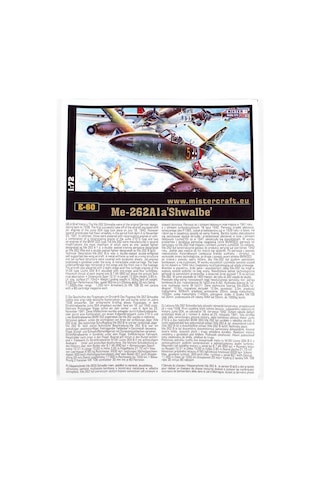 Mistercraft E060 1/72 Me-262-1a Schwalbe Savaş Uçağı Plastik Model Kiti-56321