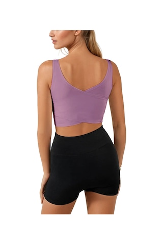 Terapi Men Lila Sırt Detaylı Kare Yaka Fitted/vücuda Oturan Spor Sütyeni LILA