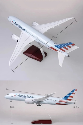 American Air B787 Yolcu Uçağı Model Uçak 1/130 Ölçek 47cm