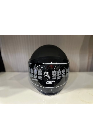 Mts FX-101 Deri Kaplama Çenesiz Kask Siyah