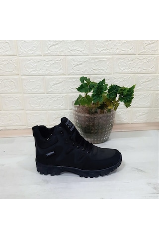 Sky Blue Siyah 0050 Fermuarlı Bağacaklı Kaymaz Erkek Bot 001