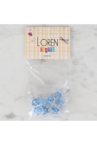 Loren Crafts 8 Li Şeffaf Mavi Bebek Arabası Düğme