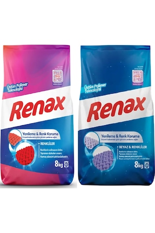 Renax Matik Beyaz & Renkliler için Toz Çamaşır Deterjanı 2 x 8 KG
