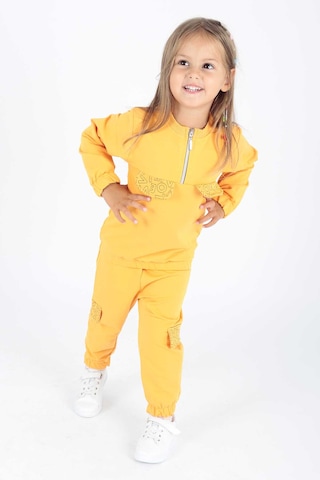 Ahengim Kız Çocuk Cepleri Baskılı Eşofman Takımı Ak2232 HARDAL