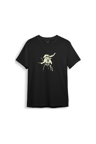 Japon Samuray Streetwear Dragon Ejder Baskılı Şık Tasarımlı %100 Pamuk Regular Fit Siyah T-shirt Siyah
