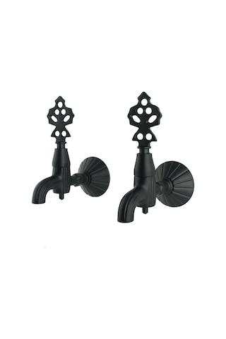 Lpd Hamam Taslı İkili Osmanlı Musluğu Siyah 1/2 Mat Siyah