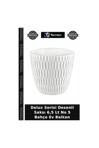 Delux Serisi Desenli Saksı 6,5 Lt No 5 Bahçe Ev Balkon