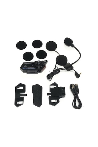 Bt57 Motorsiklet Kask Kulaklık Bluetooth 5.3 Motosiklet Kulaklığı Edr Ikaz Işık Modlu Intercom Kask Kulaklık Bt57 İnterkom Helmet Bluetooth Headset