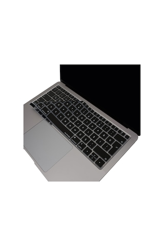 Apple Uyumlu MacBook Air 13 Klavye Koruyucu Türkçe Q Silikon İnce Yıkanabilir A1932 2018 2019 Siyah