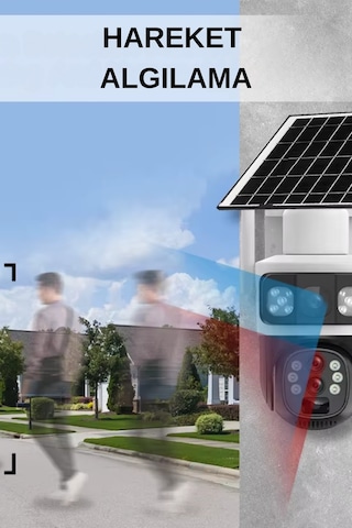 Wearfitpro Sim Kart Güneş Enerjili Kolay Kurulum Çift Lens 6mp Kamera Iç Dış Mekan Ip Camera Güvenlik Kamerası