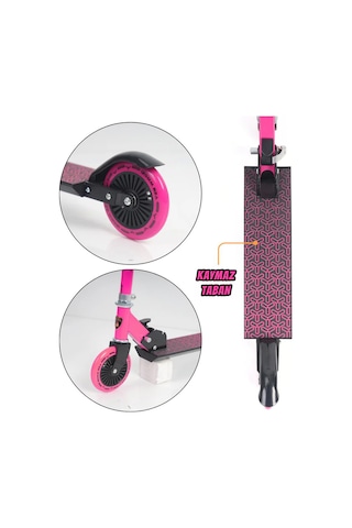 Lamborgini L6-120 Katlanabilir 2 Tekerlekli Çocuk Scooter 50kg Kapasite 3+ Yaş Pembe