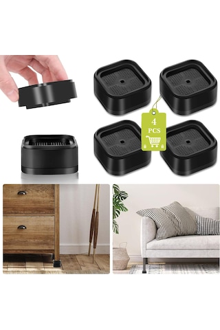 Hombey 8 Adet Yüksek Dayanıklı Masa Sandalye Divan Yükseklik Artırıcı, 1-3 İnç Ayarlanabilir, Siyah Plastik Mobilya Raise Blokları