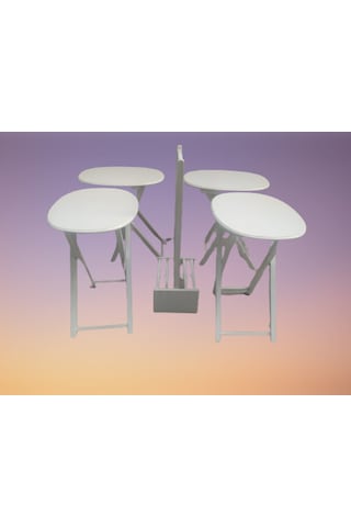 Zigon Sehpa Oval Çanta Kayın Model Torna Iskelet Parlak Beyaz Lak (482204688)