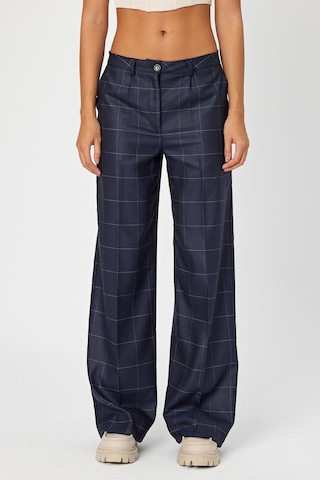 Alexander Gardi Alexandergardi Wide Leg Bol Paça Kareli Çift Cepli Klasik Kadın Pantolon B24-0001 001