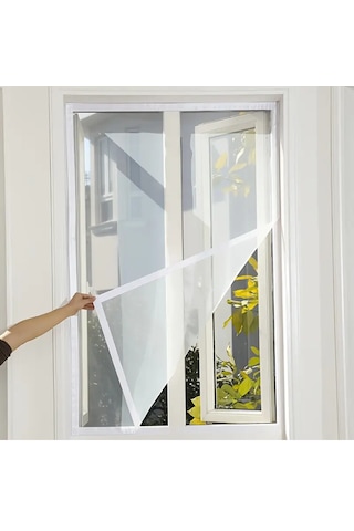 Tek Kanat 75x125 Cm Pencere Sinekliği Yapıştırma Cırtlı Bantlı,