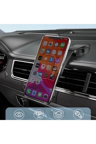 Floveme Manyetik Dashboard Mikantisli Araç Telefon Tutucu Siyah